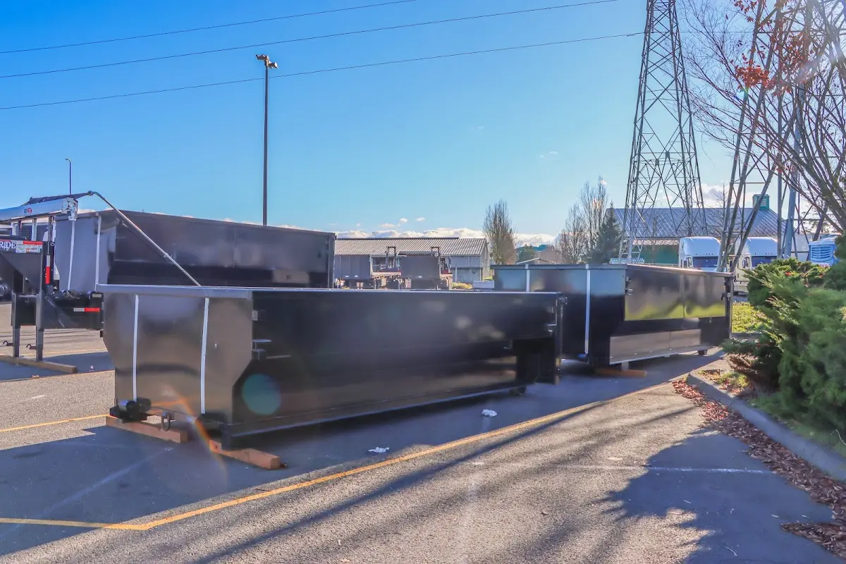 Roll-off dumpster ready for waste disposal at job site for Cleanout Dumpster Rental in Chowchilla
